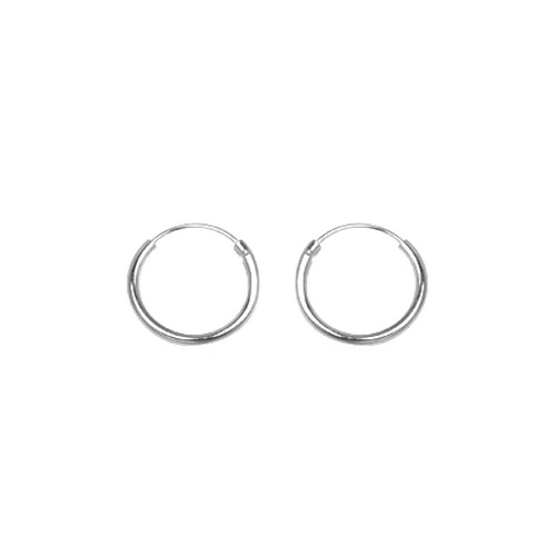 Silver creool, 12mm, wire 1.2mm, shiny; per 5 pair