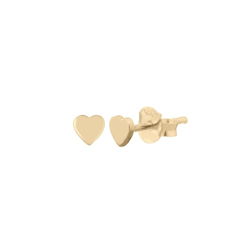 Silver earstud, heart 3mm, goldplated; per pair