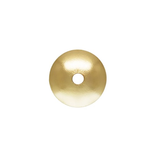 Goldfilled kralenkapje, rond, 4mm, glanzend; per 25 stuks