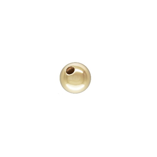 Goldfilled kraal, rond, 2mm, glanzend; per 50 stuks