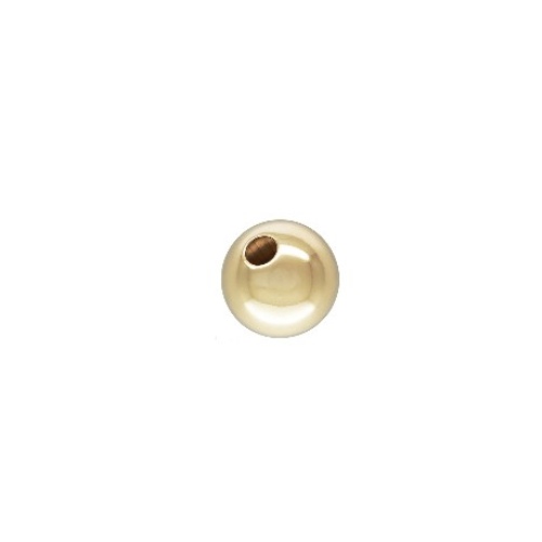 Goldfilled kraal, rond, 2.5mm, glanzend; per 50 stuks