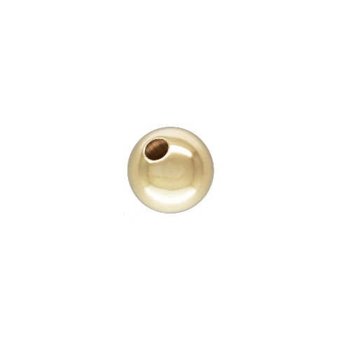 Goldfilled kraal, rond, 4mm, glanzend; per 25 stuks