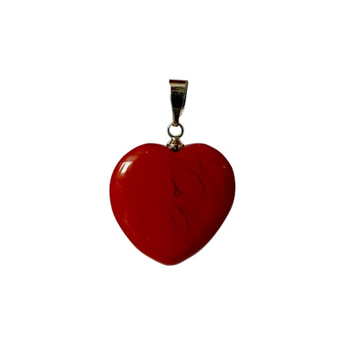 Red jasper, pendant heart shape, 20mm; per 5 pcs