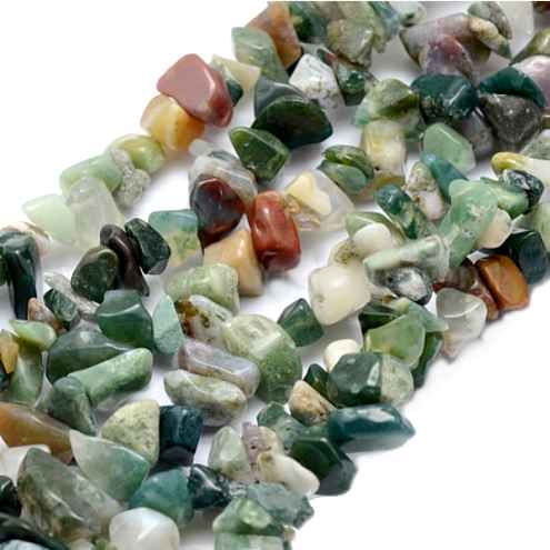 Indian agate, chips, 5-8mm; per 90cm string