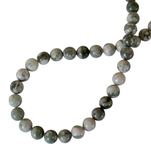Lucky Jade, round, 8mm; per 40cm string - Click Image to Close