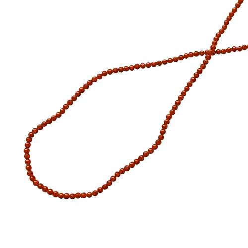 Koraal, oranje-rood, rond, 2mm; per 40cm streng