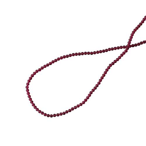 Spinel robijn, rond facet, 2mm; per 40cm streng