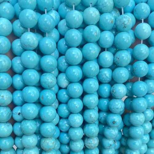 Turquoise, round, 8mm; per 40cm string - Click Image to Close