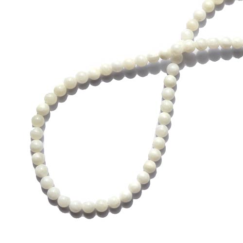 Mother of Pearl, rond, 4mm; per 40cm streng