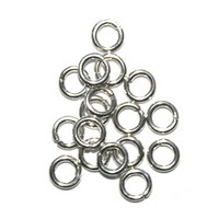 Silver open jump ring, 5mm, wire 0.9mm, shiny; per 50 pcs