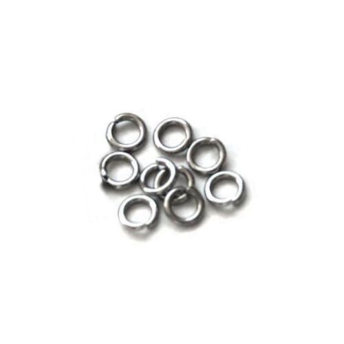 Zilveren open ring, 4mm, wire 0.8mm, gerhodineerd; per 50 stuks