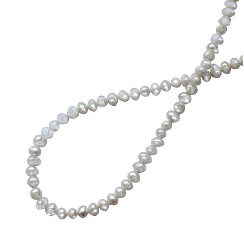 Pearl, round, 3-4mm, white off; per string