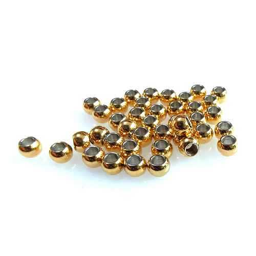 Stainless steel bead 2.5mm, ip gold; per 100 pcs