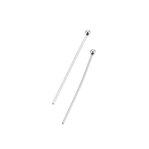 Stainless steel headpin 25x0.6mm, shiny; per 100 pcs - Click Image to Close