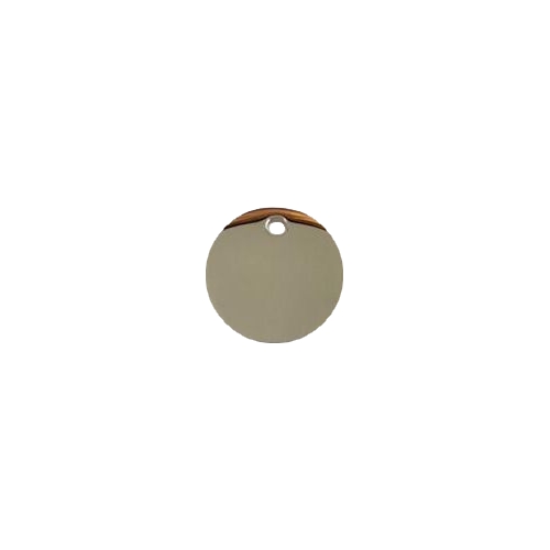 Stainless steel tag, round 10mm, shiny, per 10 pcs