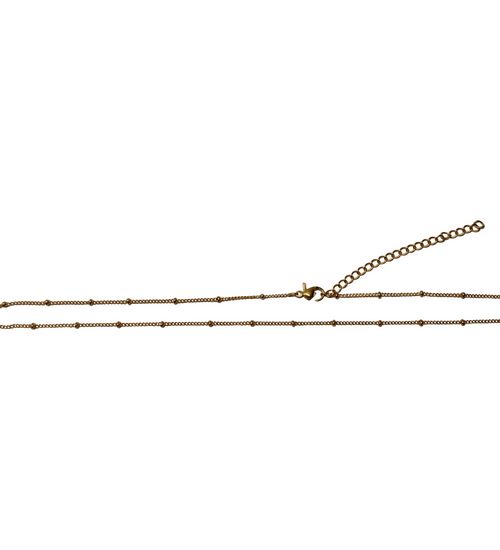 Stainless steel necklace with balls, 49cm, ip gold; per 5 pcs
