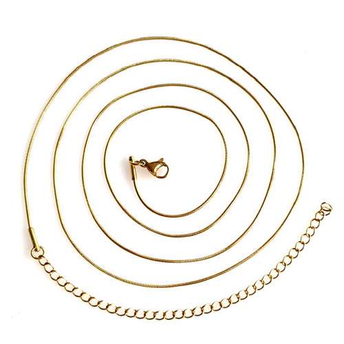 Stainless steel necklace, snakechain 1mm, 70-80cm; per 3 pcs