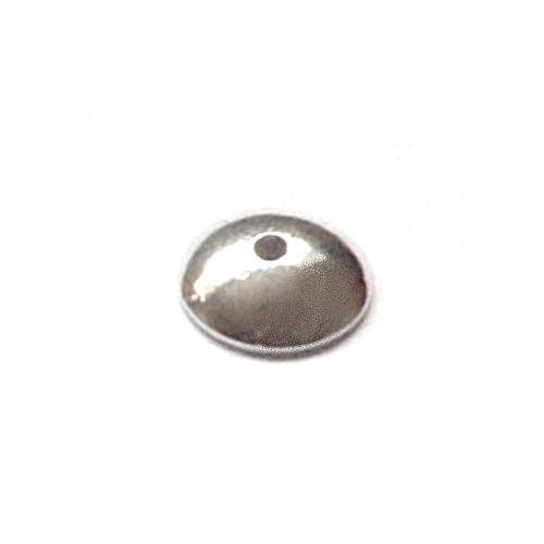 Zilveren kralenkapje, rond, 11mm, glanzend; per 10 stuks