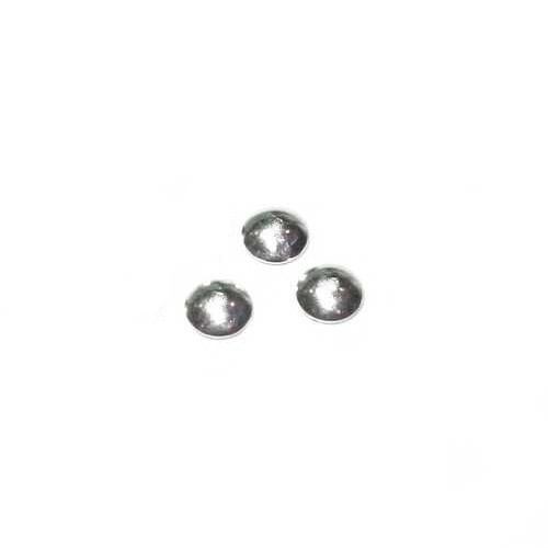 Silver beadcap without hole, plain, Ø7mm, shiny; per 10 pcs