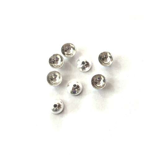 Silver beadcap, 6mm, shiny; per 50 pcs