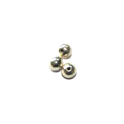 Silver bead, round, 4mm, 1.5mm hole, shiny; per 50 pcs