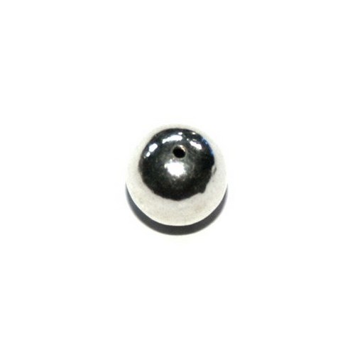 Silver bead, round, 8mm, shiny; per 10 pcs