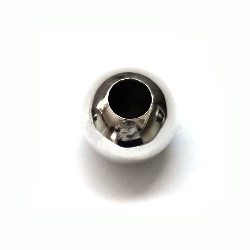 Silver bead, 18mm, hole 7mm, shiny; per pc - Click Image to Close