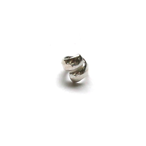 Silver bead, curl, 5.5x6.5mm, shiny; per 5 pcs