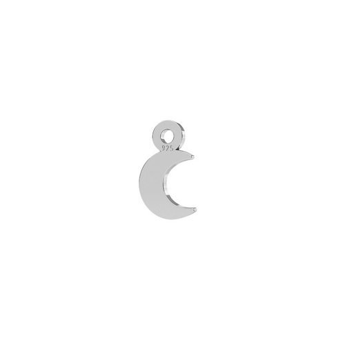 Silver charm, moon, 5mm, shiny; per 10 pcs - Click Image to Close
