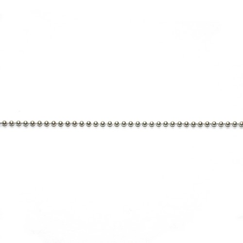 Zilveren ball chain 1.5mm, glanzend, vanaf 70cm; per stuk
