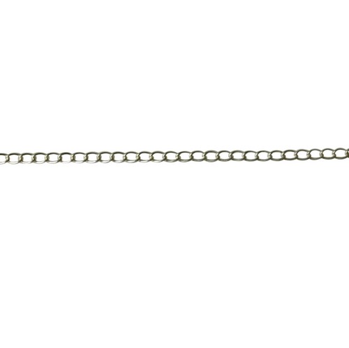 Zilveren ketting, curb, 2x3mm, glanzend; per meter