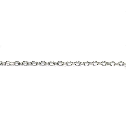 Silver chain, oval, 3x4mm, shiny; per meter - Click Image to Close