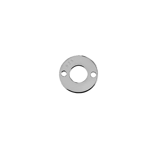 Zilveren connector, rond, 10mm, glanzend; per 10 stuks