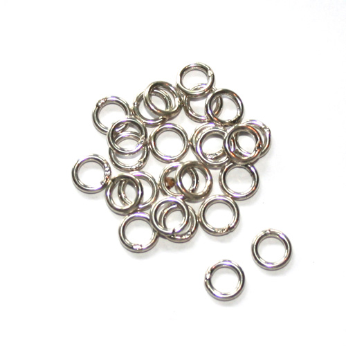 Zilveren dichte ring, 5mm, wire 1mm; per 50 stuks