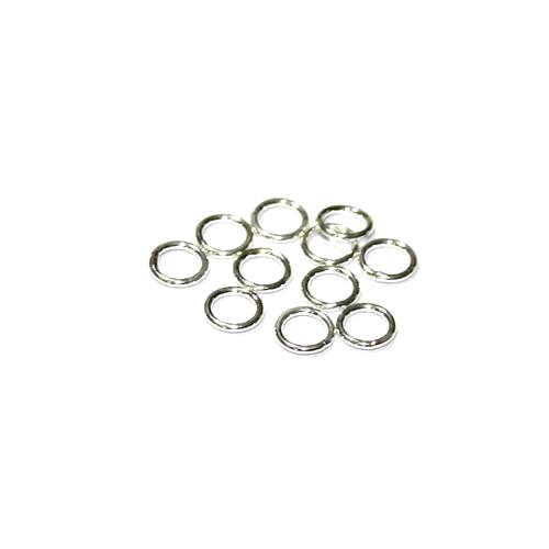 Silver ring, closed, 5mm, wire 0.7mm, shiny; per 50 pcs