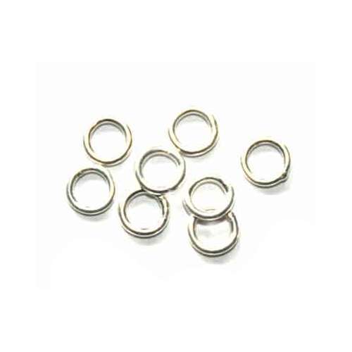 Silver ring, closed, 6mm, wire 1mm, shiny; per 50 pcs