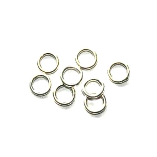 Silver ring, closed, 7mm, wire 1mm, shiny; per 50 pcs