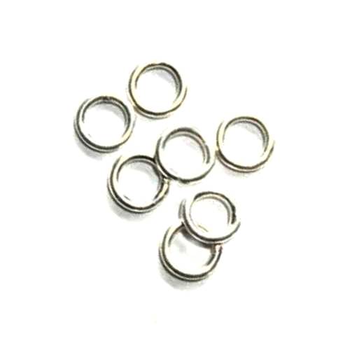Silver ring, closed, 8mm, wire 1mm, shiny; per 50 pcs
