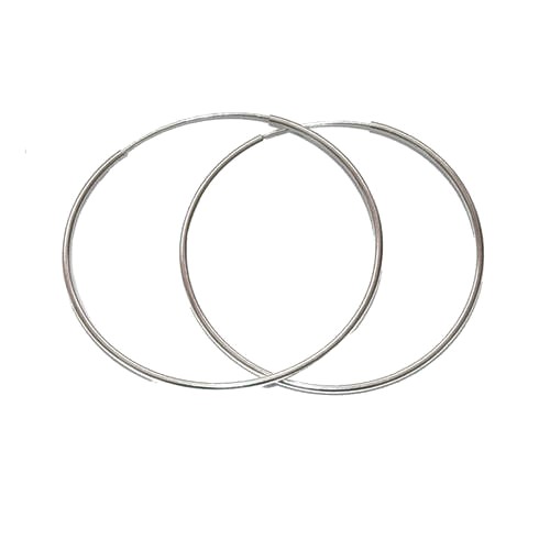 Zilveren creool, wire 1.5mm, glanzend; per 5 paar