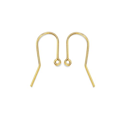 Silver wire earring, goldplated; per 5 pair