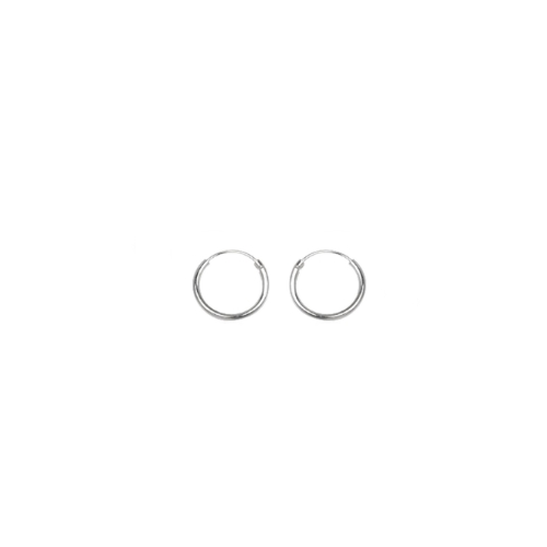 Silver creool, 8mm, wire 1.3mm, shiny; per 5 pair