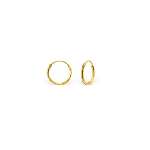 Silver creool, 15mm, wire 1.3mm, goldplated; per 5 pair