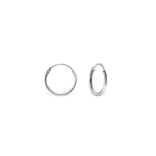 Silver creool, 20mm, wire 1.3mm, shiny; per 5 pair