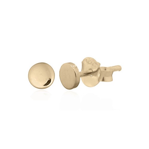 Silver earstud, round 3mm, goldplated; per pair