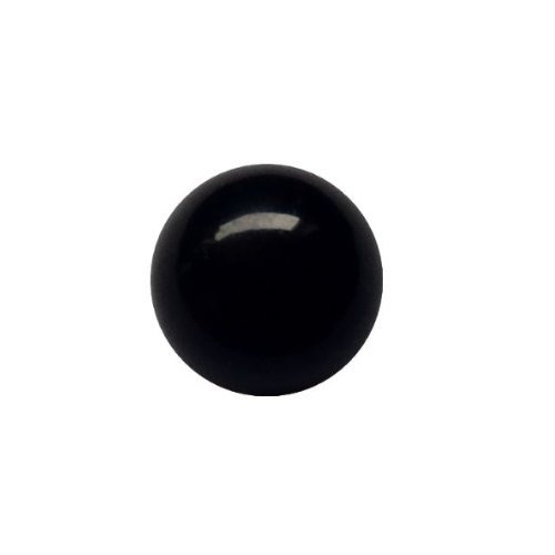 Zwarte Agaat, rond, zonder rijggat, 8mm; per 5 stuks