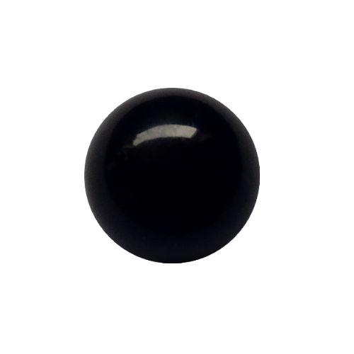 Zwarte Agaat, rond, zonder rijggat, 10mm; per 5 stuks