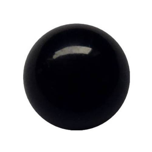 Zwarte Agaat, rond, zonder rijggat, 16mm; per 5 stuks
