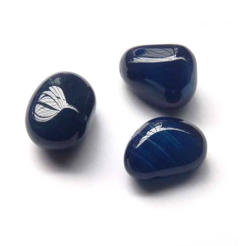 Blue Agate, pendant, 20x35mm; per pc