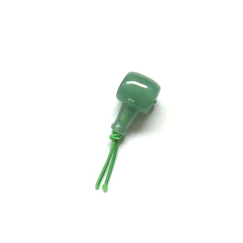 Guru bead, green Aventurine, total length 22mm round; per pc