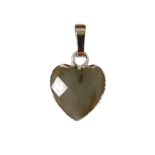 Pendant heart shape 12mm, Labradorite; per 2 pcs - Click Image to Close